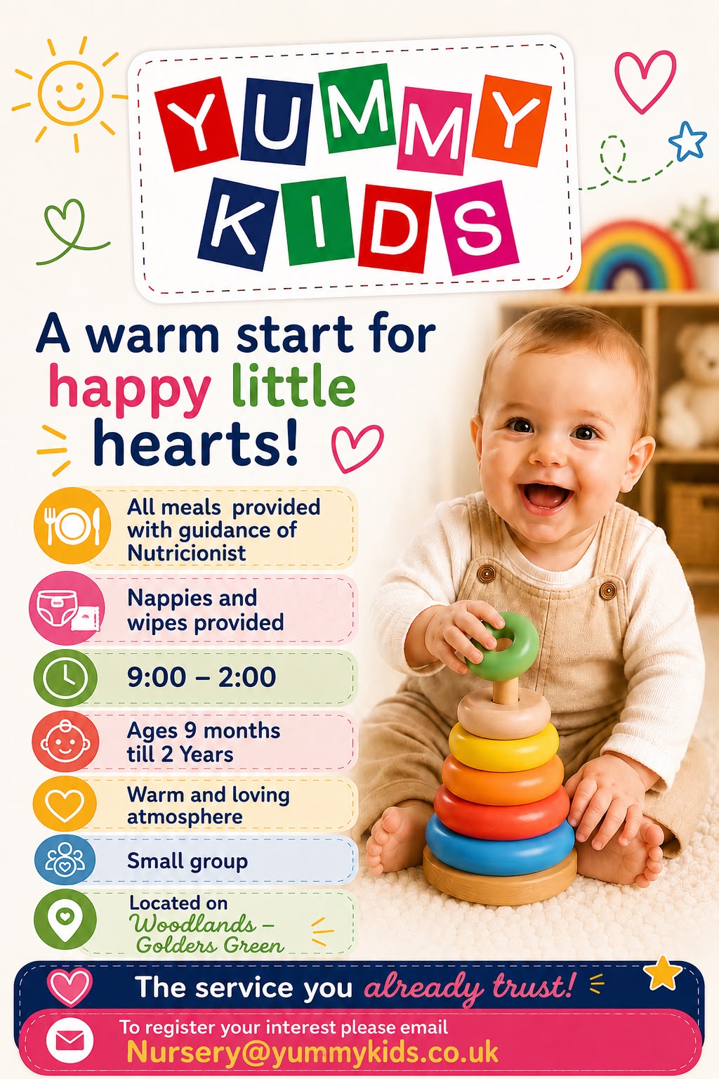 Yummy Kids Nursery flyer